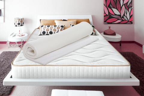 Topper Argentum Latex 160x200 cm, spuma latex, medie, 4 cm, husa detasabila cu ioni de argint, lavabila